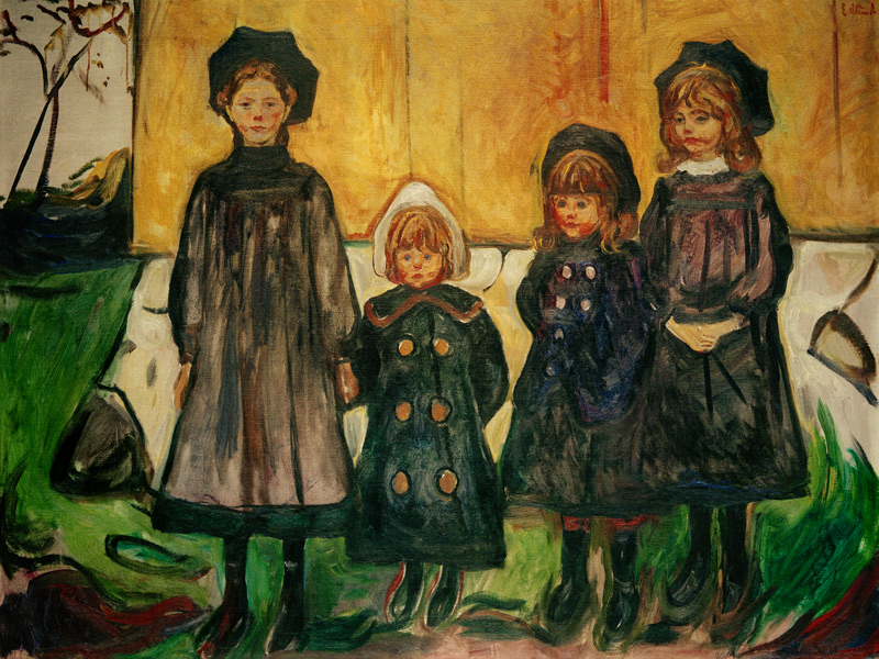 Vier Mädchen in Asgardstrand (Die vier Schwestern Bugge) von Edvard Munch