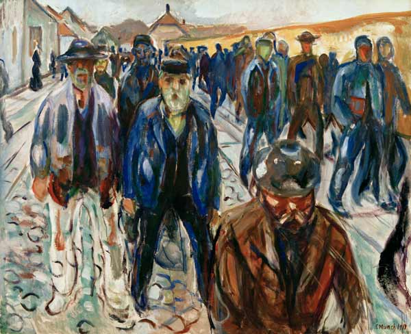 Arbeiter auf dem Heimweg von Edvard Munch