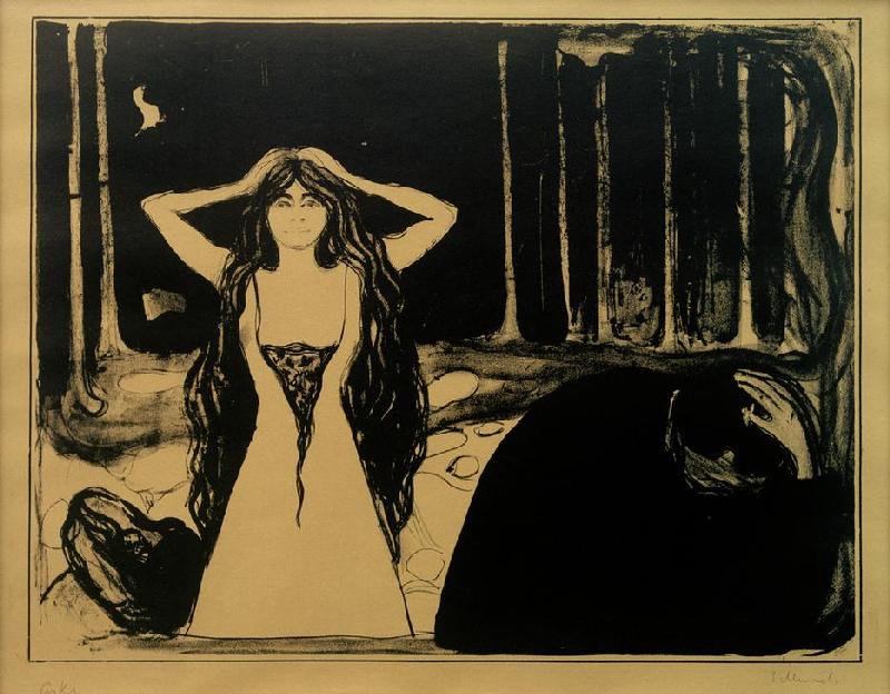 Asche II (Nach dem Sündenfall) von Edvard Munch