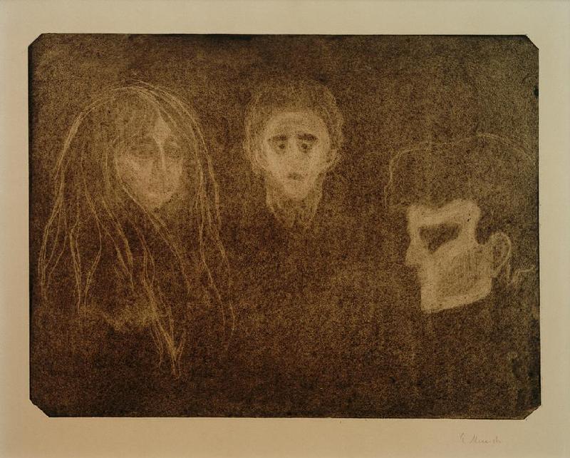 Drei Gesichter (Tragödie) von Edvard Munch