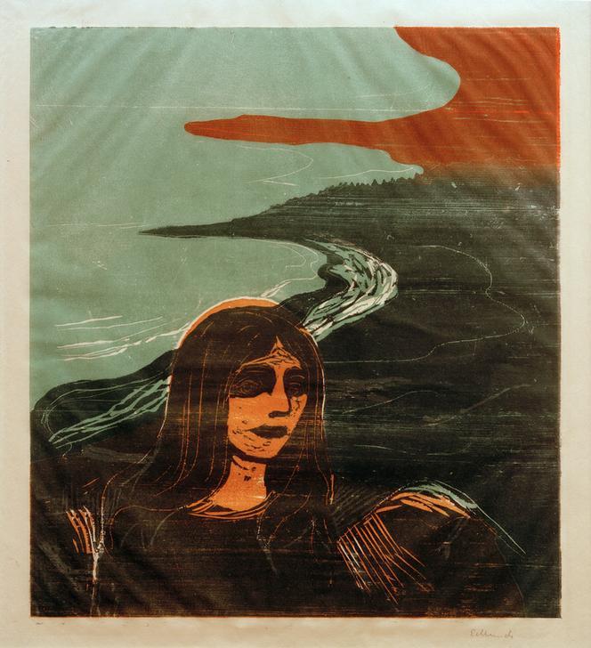 Frauenkopf am Strande von Edvard Munch