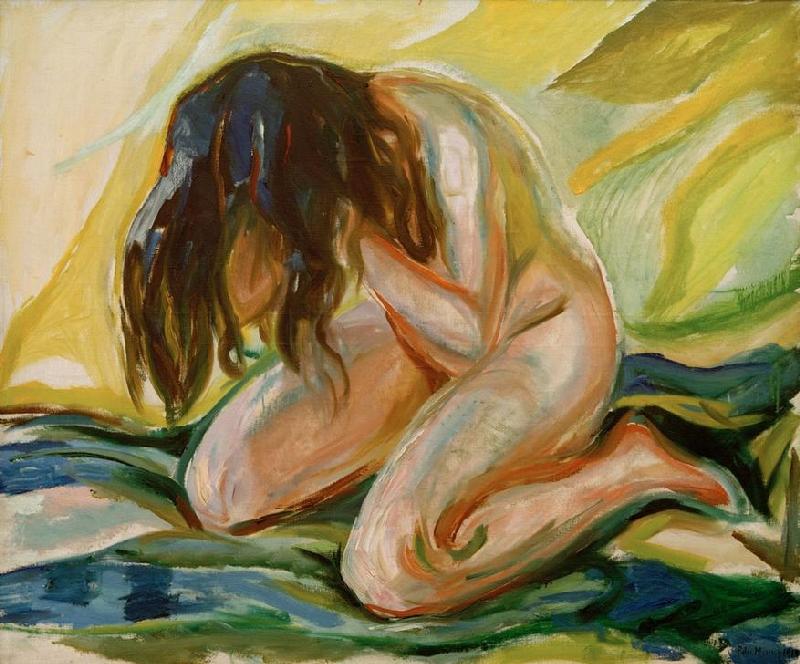 Kniender weiblicher Akt von Edvard Munch