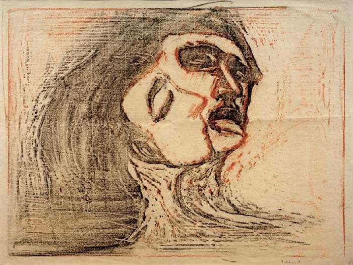Kopf bei Kopf (Mann und Weib, sich küssend) von Edvard Munch