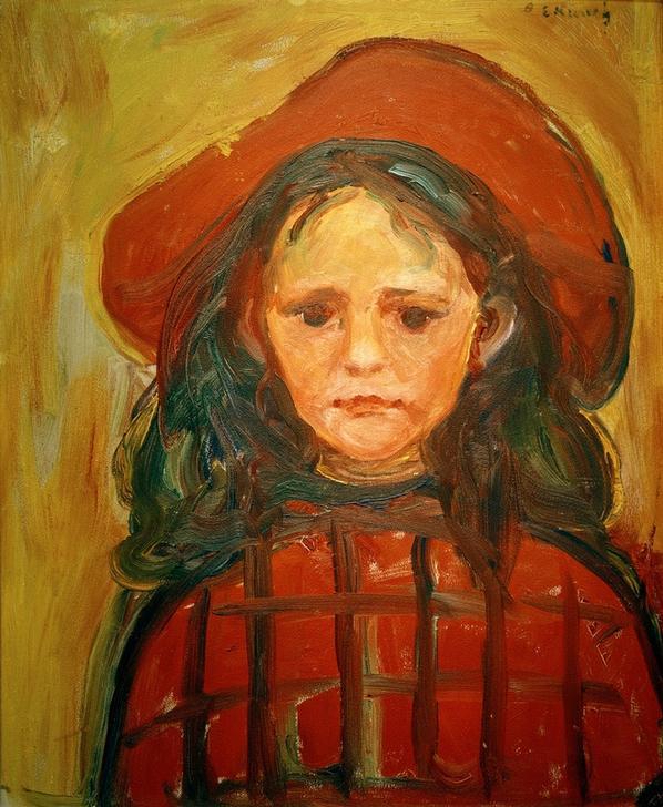 Mädchen mit rotem Hut von Edvard Munch