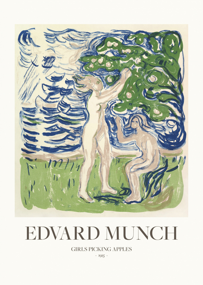 Mädchen pflücken Äpfel von Edvard Munch