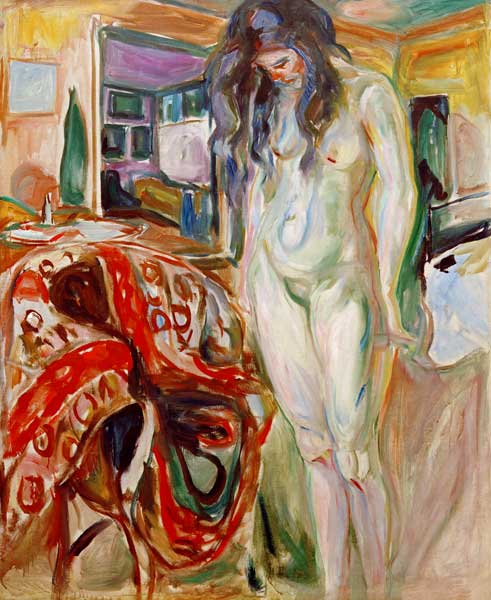 Model ved kurvstolen I von Edvard Munch