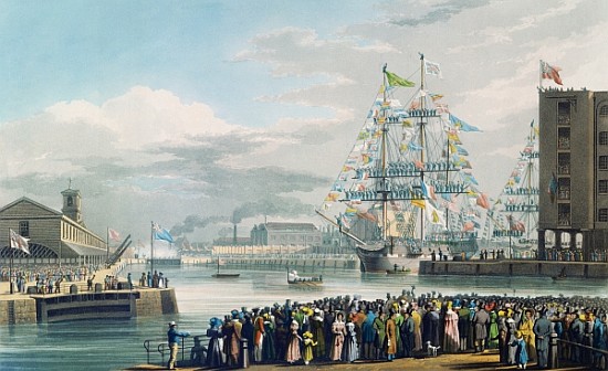 The Opening of St. Katharine Docks, Saturday the 25th October 1828 von Edward Duncan