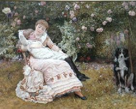 A rest in the garden 1900  on