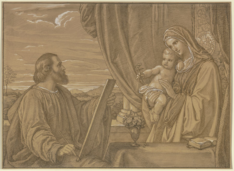 Der Heilige Lukas in der Gestalt des Künstlers Karl Kappes, die Madonna malend von Edward von Steinle