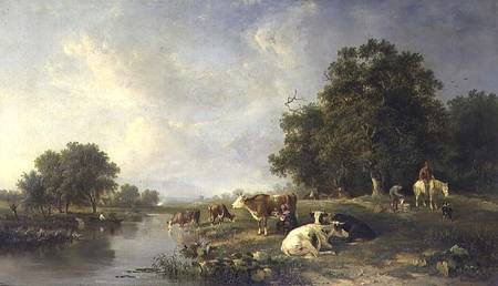Landscape with cattle von Edward Williams