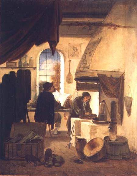 The Alchemist (panel) von Egbert van der Poel