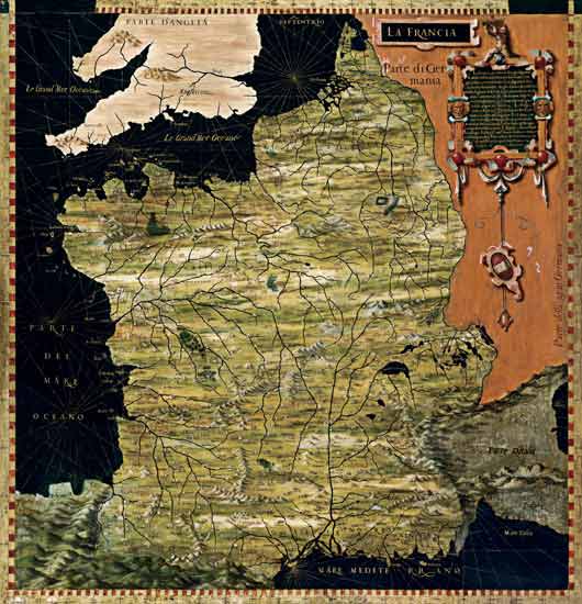 Map of Sixteenth Century France von Egnazio Bonsignori