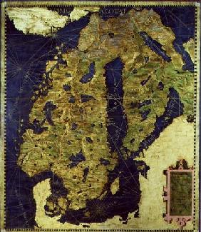 Map of Sixteenth Century Scandinavia 1575