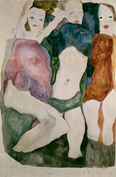 Drei Mädchen von Egon Schiele