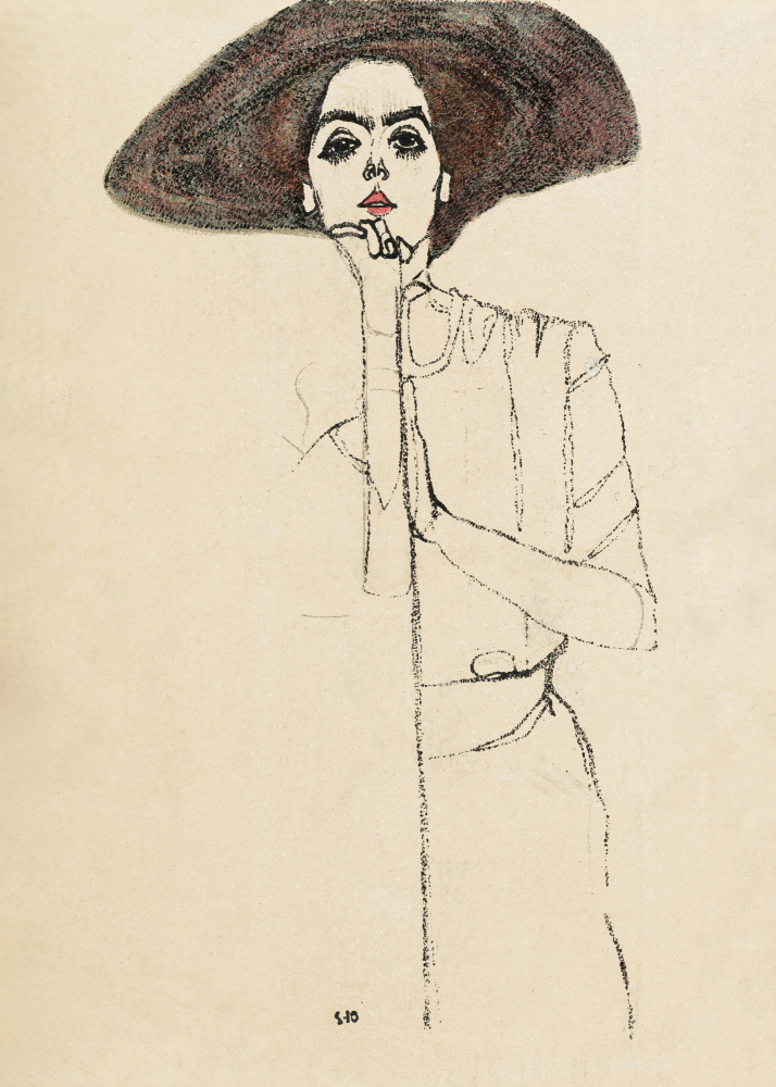 Porträt einer Frau 1910 von Egon Schiele