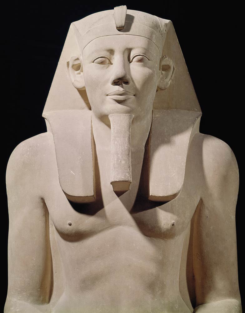 Seated statue of Sesostris I (1971-28 BC), originally from the Mortuary Temple of Sesostris I at al- von Egyptian
