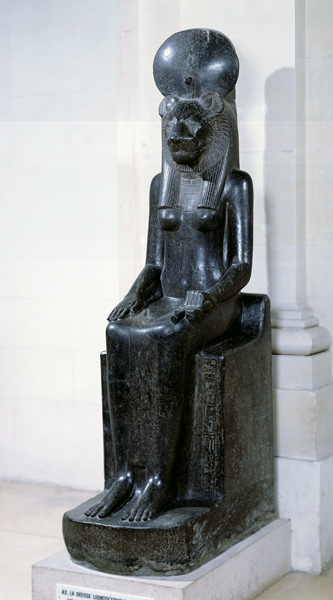Statue of the lion-headed goddess Sekhmet, from the Temple of Mut, Karnak, New Kingdom von Egyptian