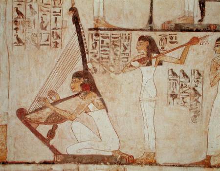 Two Musicians, from the Tomb of Rekhmire, New Kingdom von Egyptian