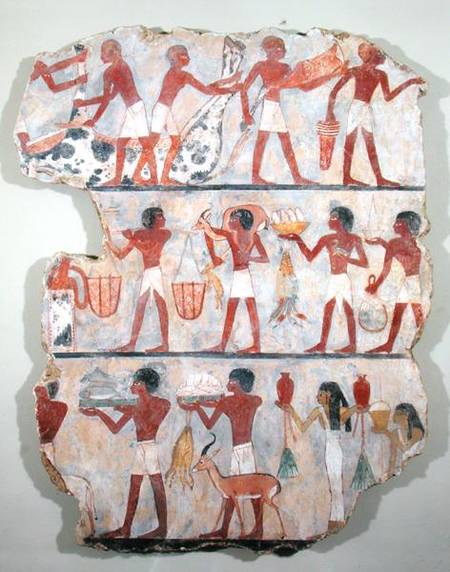 Scene of butchers and servants bringing offerings, from the Tomb of Onsou von Egyptian