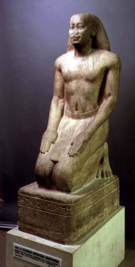 Statue of Nakhtorheb kneeling, Saite Period von Egyptian