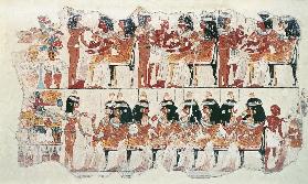 Banquet scene, from Thebes c.1400 BC