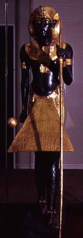 Life size statue of Tutankhamun from the Tomb of Tutankhamun (c.1370-1352 BC) New Kingdom  gilded br  c.1370-13