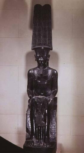 Statue of the God Amun protecting Tutankhamun, New Kingdom c.1336-132