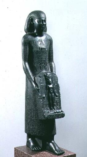 Statue of Padimahes, priest of Bastet, with magical texts for healing, 30th Dynasty or early Ptolema 380-c.300