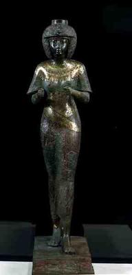 Statue of the Divine Adoratress Karomama, Third Intermediate Period (bronze with gold, silver & elec von Egyptian 22nd Dynasty