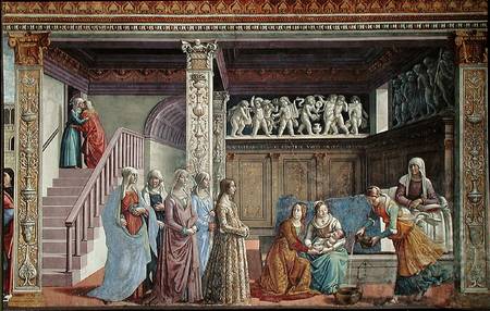 The Birth of the Virgin von  (eigentl. Domenico Tommaso Bigordi) Ghirlandaio Domenico