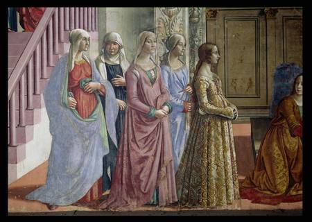 The Birth of the Virgin, detail of the women von  (eigentl. Domenico Tommaso Bigordi) Ghirlandaio Domenico