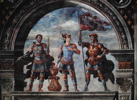 Brutus, Mucius Scaevola and Furio Camillo, detail from the fresco in the Sala dei Gigli von  (eigentl. Domenico Tommaso Bigordi) Ghirlandaio Domenico