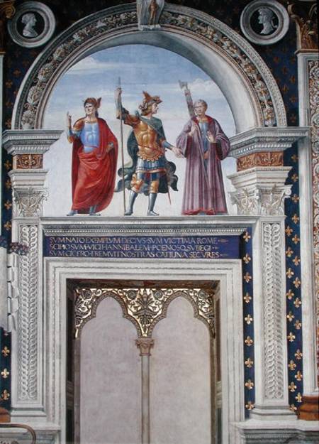 Decio Mure, Scipio (c.235-183 BC) and Cicero (106-43 BC) detail from the fresco in the Sala dei Gigl von  (eigentl. Domenico Tommaso Bigordi) Ghirlandaio Domenico
