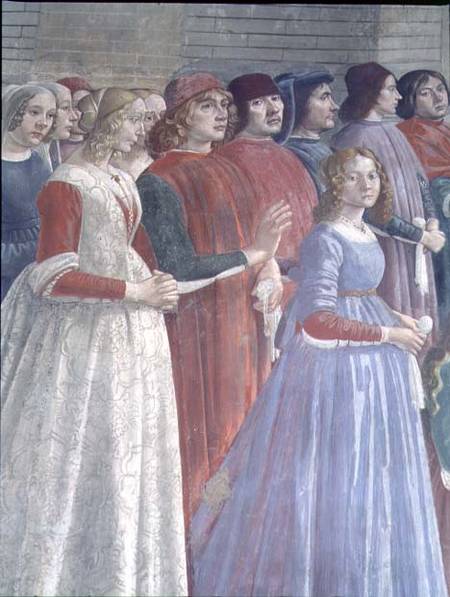 Florentine Onlookers, from the Cycle of St. Francis, Sassetti Chapel von  (eigentl. Domenico Tommaso Bigordi) Ghirlandaio Domenico