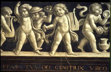 Frieze of Cherubs, from the Birth of the Virgin von  (eigentl. Domenico Tommaso Bigordi) Ghirlandaio Domenico