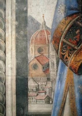 The duomo, detail from the fresco in the Sala dei Gigli c. 1470