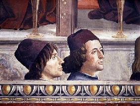 Portraits of Matteo Franco and Luigi Pulci (1432-84) from the Cycle of the Life of St. Francis c.1483