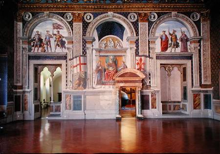 View of the frescoes in the Sala dei Gigli von  (eigentl. Domenico Tommaso Bigordi) Ghirlandaio Domenico