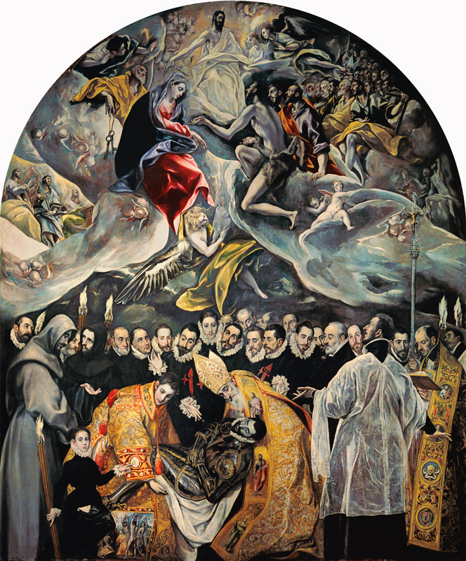 Begräbnis des Grafen von Orgaz von (eigentl. Dominikos Theotokopulos) Greco, El