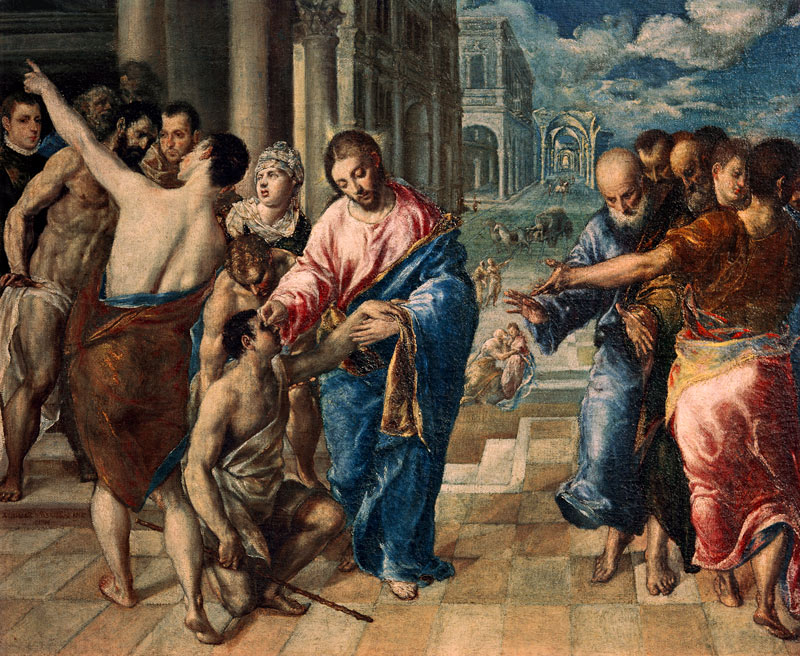 Jesus heilt den blinden Mann von (eigentl. Dominikos Theotokopulos) Greco, El