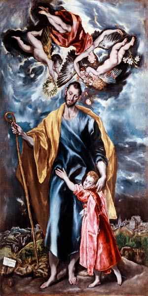 St. Joseph and the Christ Child von (eigentl. Dominikos Theotokopulos) Greco, El