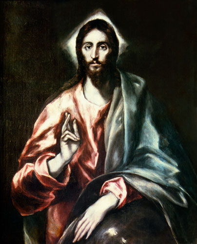 Christus der Erlöser Apostolado-Tafel von (eigentl. Dominikos Theotokopulos) Greco, El
