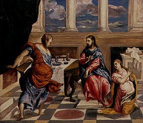 Christus im Hause von Maria und Martha von (eigentl. Dominikos Theotokopulos) Greco, El