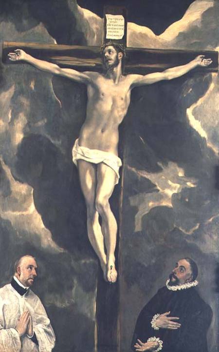 The Crucifixion with Two Donors von (eigentl. Dominikos Theotokopulos) Greco, El