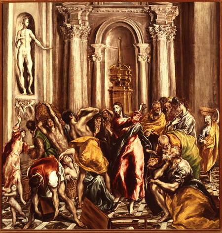 Jesus Driving the Merchants from the Temple von (eigentl. Dominikos Theotokopulos) Greco, El