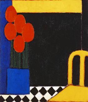 Tulips and Yellow Chair, 2002 (acrylic on paper) 
