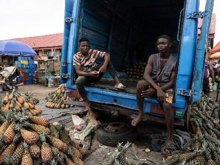Obst- und Gemüsemarkt in Ketou,Nigeria