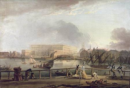 View of Stockholm Palace from Blasieholmen von Elias Martin