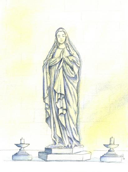 A statue of the Blessed Virgin Mary 2001