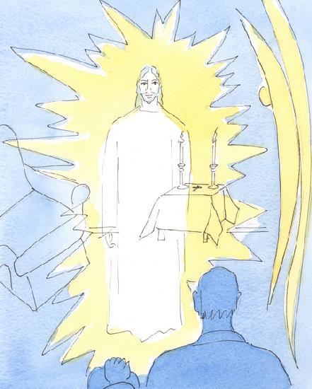 Christ our God Who reigns in Eternal Glory, is Really Present in the Blessed Sacrament in church, an 2004